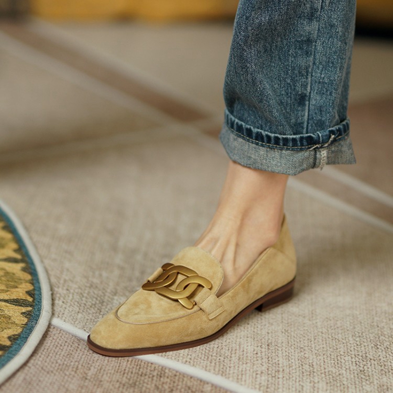 Women'S Shoes - Suede Leather Women Loafers Spring/Autumn Low
