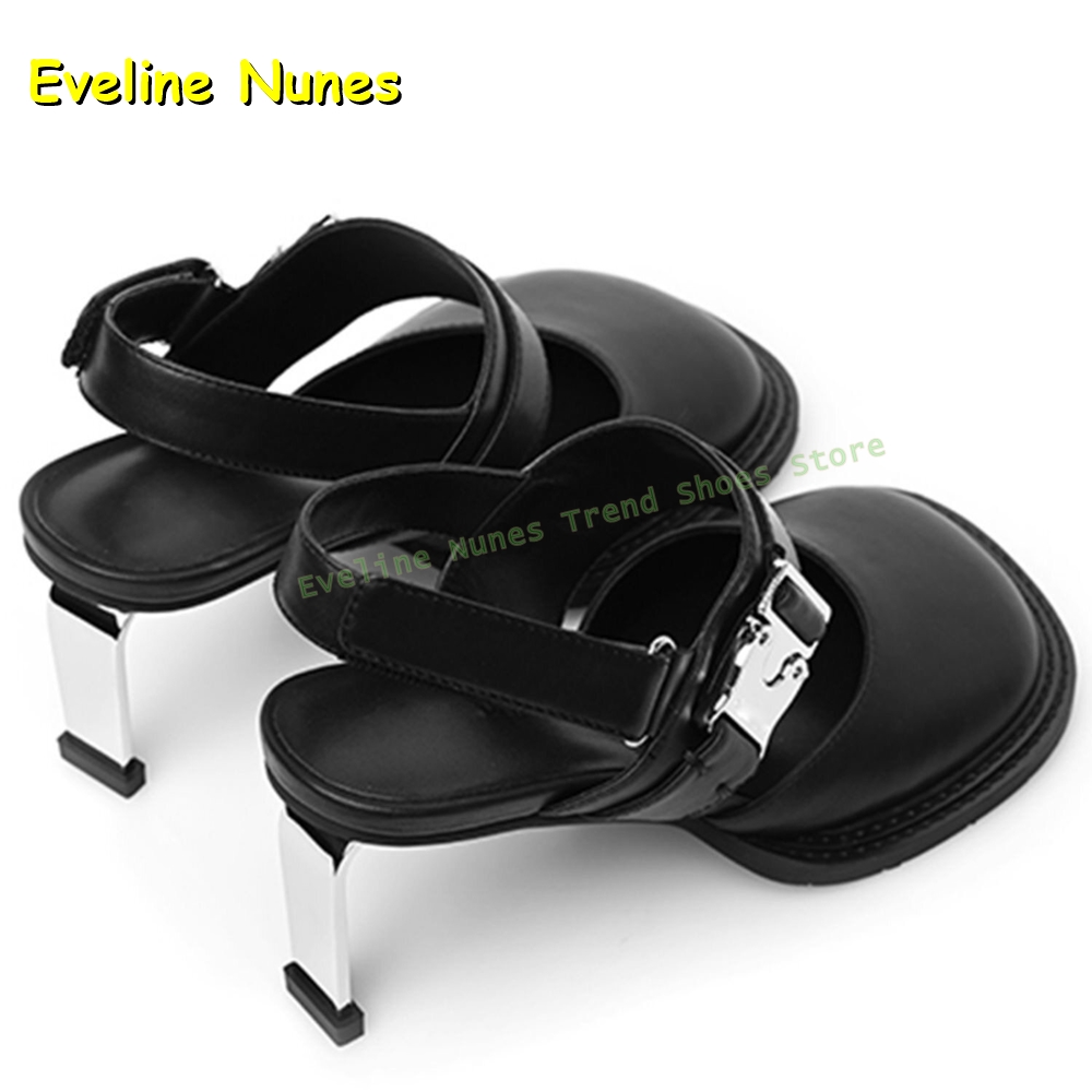 Women's Black Square Toe Buckl - Sandals recension och pris