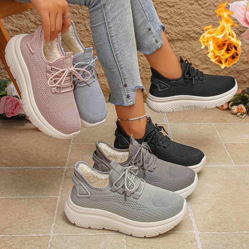 2027 Women's Outdoor Walking S - Knit Fabric Lace Up Sneakers recension och pris