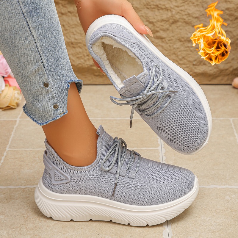 2027 Women's Outdoor Walking S - Knit Fabric Lace Up Sneakers recension och pris