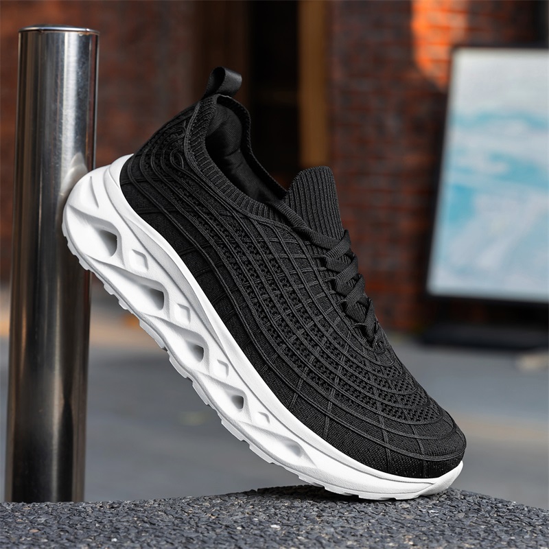 Men Wide Toe Box Diabetic Walk - Knit Fabric Lace Up Sneakers recension och pris