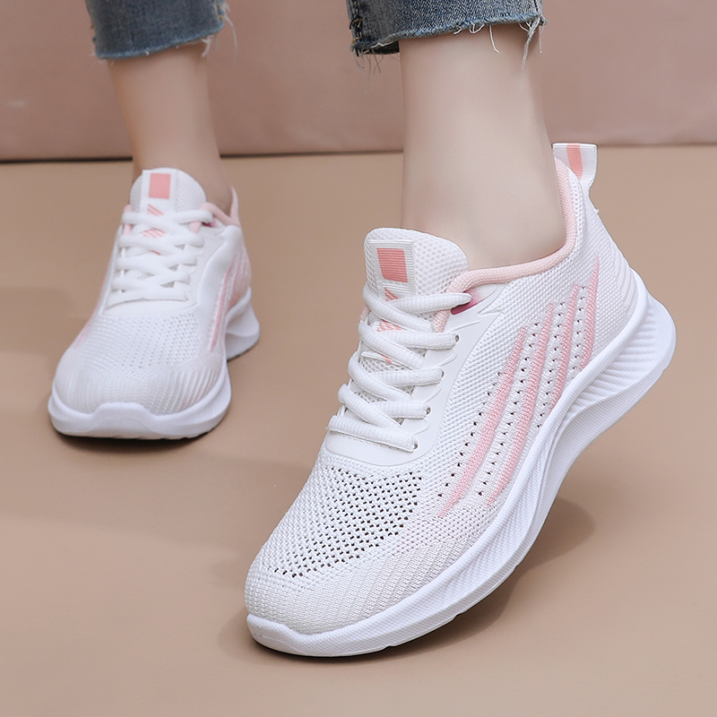 Women Autumn Mesh Casual Sneak - Knit Fabric Lace Up Sneakers recension och pris