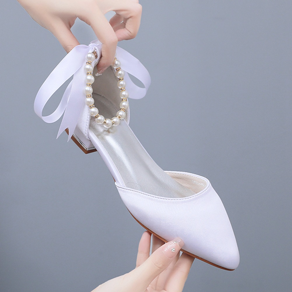 Wedding Shoes Bride Flat Heel  - Sandals recension och pris